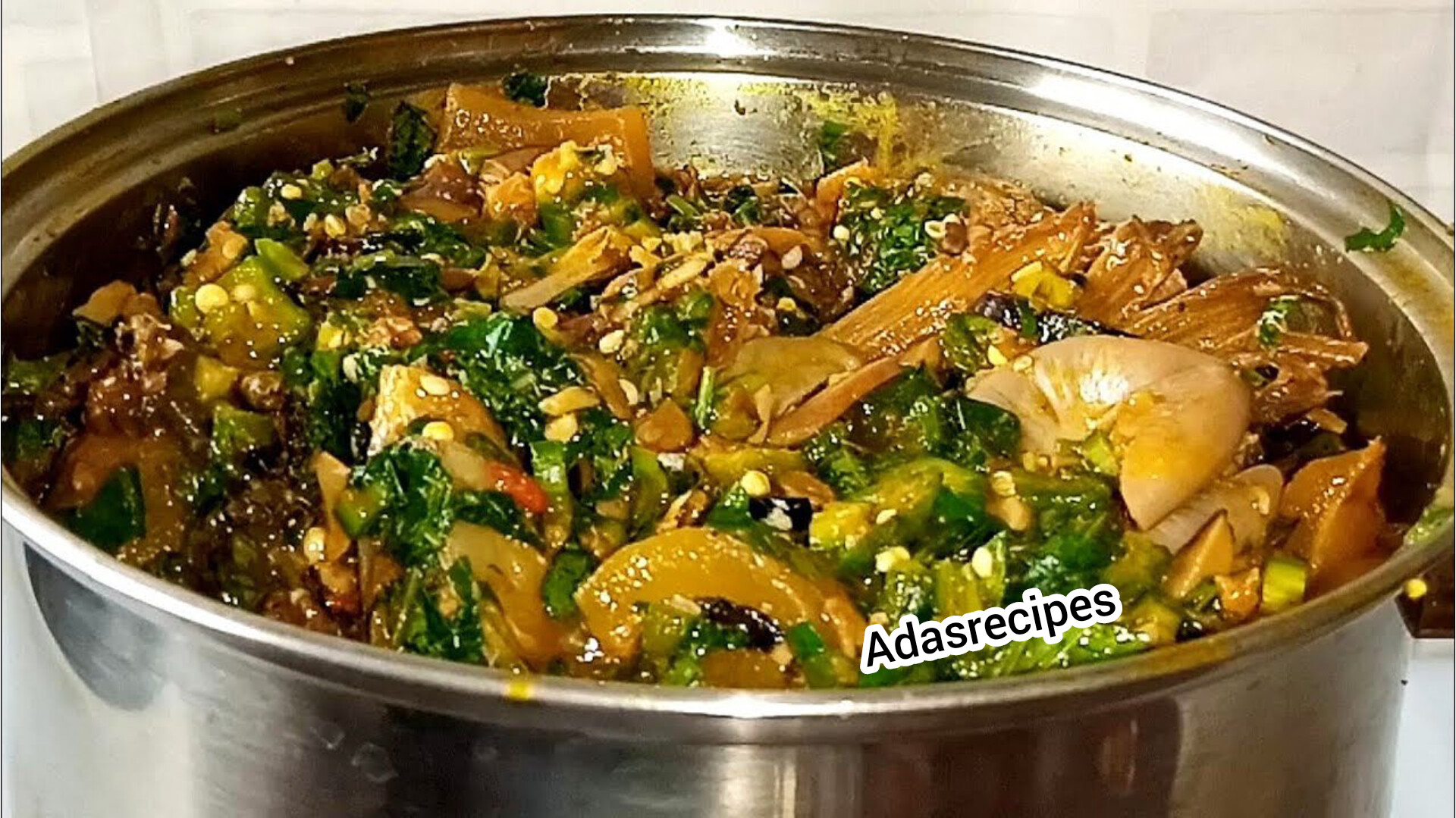 Ugba and okro soup